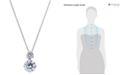 Eliot Danori Silver-Tone Cubic Zirconia Double Pendant Necklace, Created for Macy's